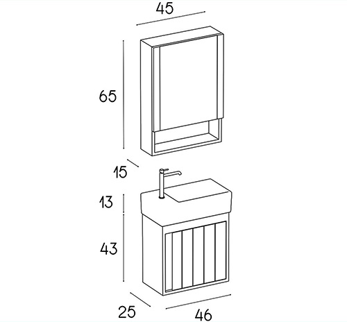 کابینت روشویی پی وی سی مدل D-4502